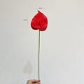 PU Anthurium-Einzelstiel, 56 cm, realistisch, für Hochzeiten, Wohn- und Geschäftsräume