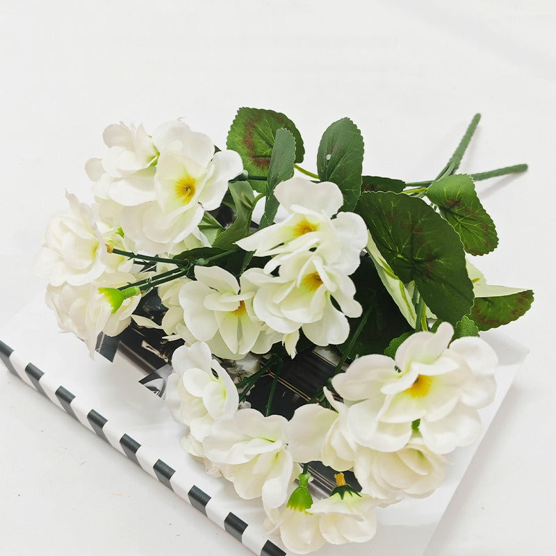 Künstliche Geranien, Strauß mit 5 Blüten, 34 cm hoch, für Innen- und Außendekoration