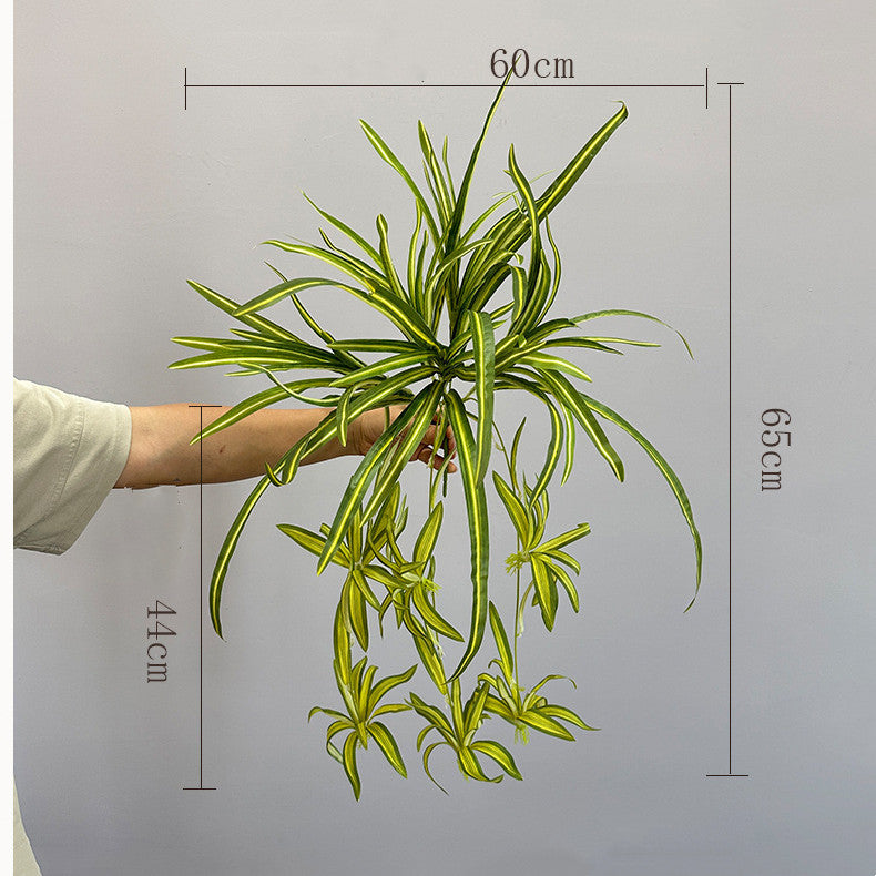 Künstliche Hängepflanze, Grünlilie, 65 cm Höhe, 40 flexible Stiele, für Wohnung, Büro und Events