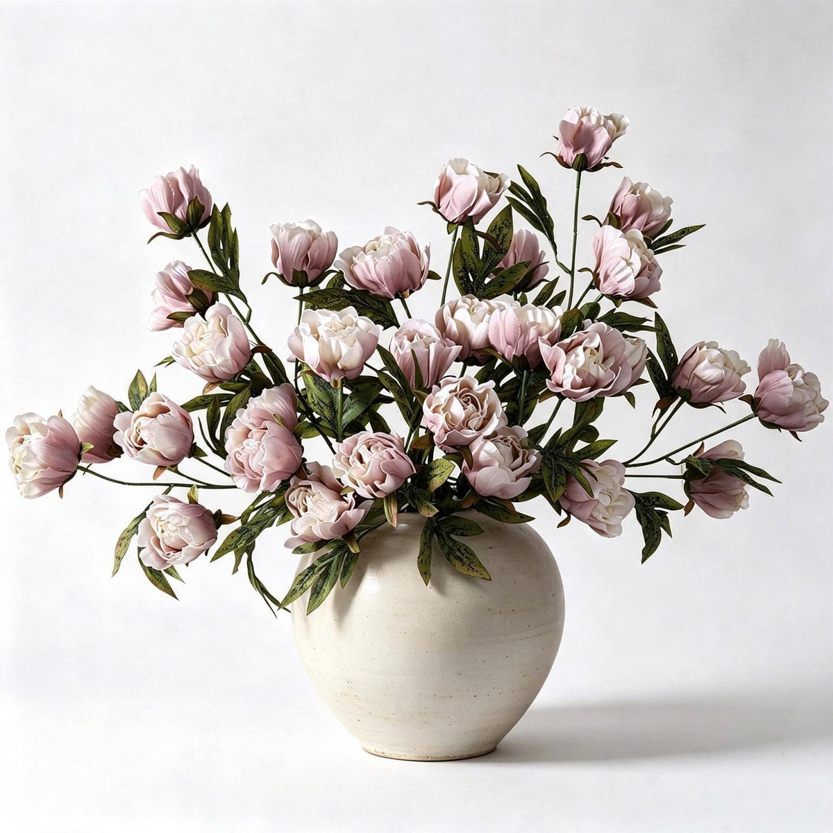 Künstliche Pfingstrose, 45 cm hoch, 4 Blüten, Seidenstoff, für Hochzeiten, Innendekoration