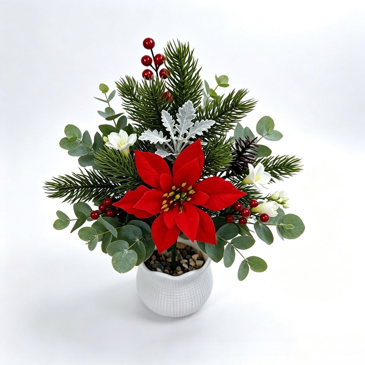 2 künstliche Weihnachtssterne, 36 cm hoch, aus Seidenstoff, für Hochzeiten, Geschäftsräume und Zuhause