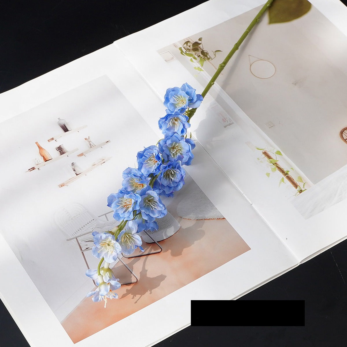 Künstliche Rittersporn-Blüte, einzelner Stiel mit 16 Blüten, 41 cm hoch, aus Seidenstoff, für Hochzeiten und Innendekoration