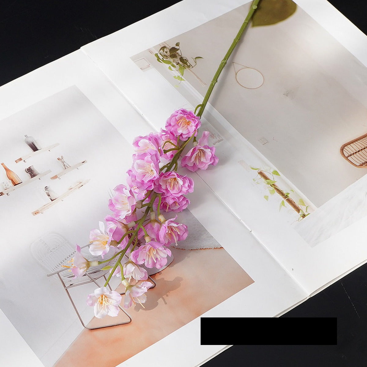 Künstliche Rittersporn-Blüte, einzelner Stiel mit 16 Blüten, 41 cm hoch, aus Seidenstoff, für Hochzeiten und Innendekoration