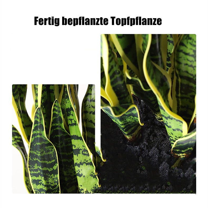 70 cm künstliche Sansevieria in Topf, fertig bepflanzt mit Kunststoff-Blumentopf, 15 biegsame Stämme, UV-beständig, für Innen- und Außenbereich
