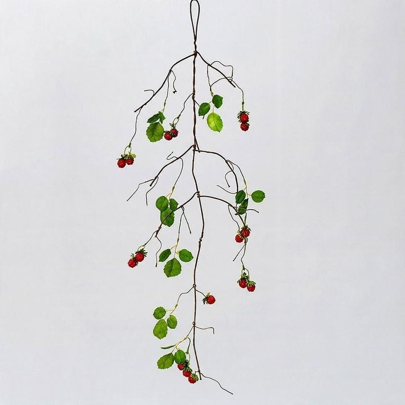 Künstliche Erdbeerranke mit 16 Beeren, 97 cm Länge, für Innendekoration und Gewerberäume