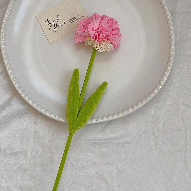 Künstliche Nelken Bouquet aus Seidenstoff, 10 Blüten, 35 cm hoch, für Wohnaccessoires und Dekoration