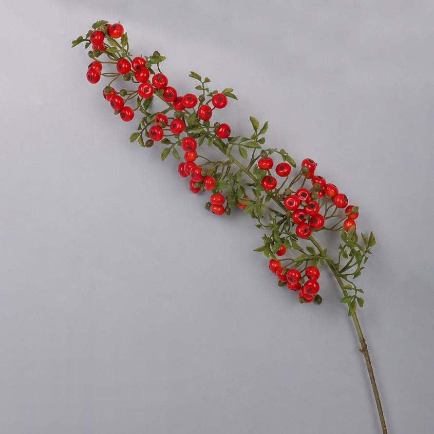 Künstliche Glücksbeeren, Busch mit roten Beeren, 87 cm, für Hochzeitsdekoration, Innenraum und Gewerbe