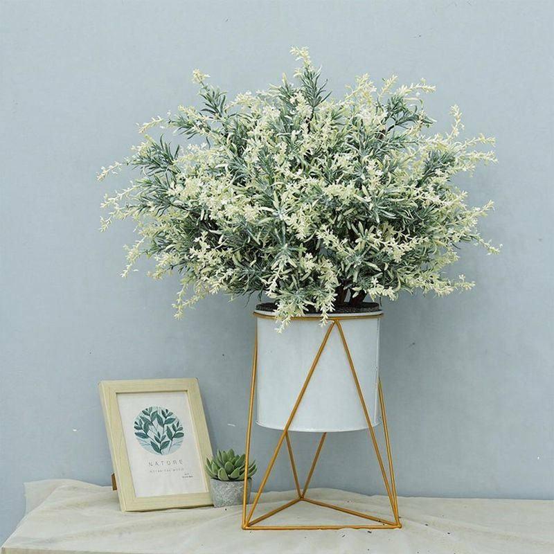 Künstlicher Lavendel-Zweig mit Rosmarin-Gras, 47 cm, für Hochzeiten, Innen- und Außendekoration