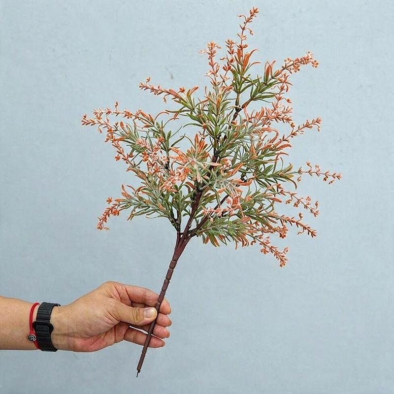 Künstlicher Lavendel-Zweig mit Rosmarin-Gras, 47 cm, für Hochzeiten, Innen- und Außendekoration