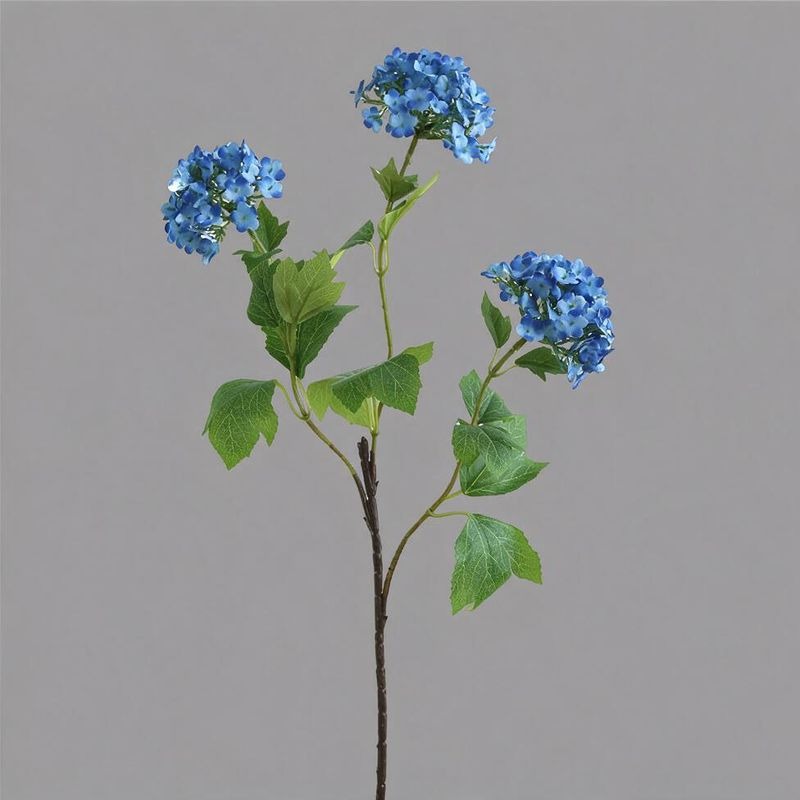 Künstliche Hortensie, 3-blütiger Busch aus Seidenstoff, 70 cm, für Innenraum, Tischdekoration, Hochzeit, Ladenausstattung