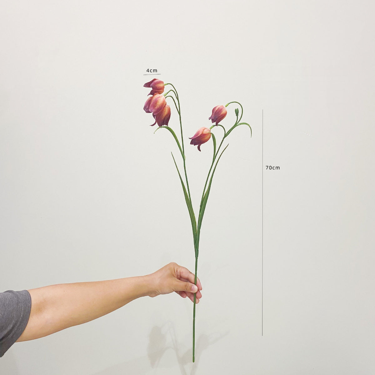 Künstliche Fritillaria-Imperialis-Blüte, 70 cm hoher Strauß mit 5 Blüten, hochwertige Kunststoff- und Seidenstoff-Blumen für Hochzeitsdekoration und Innenraum
