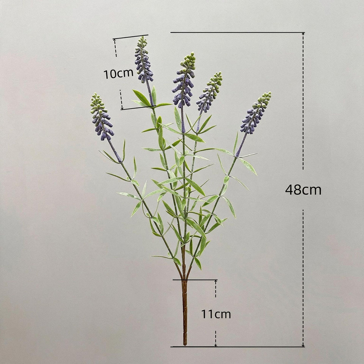 Künstliche Hyazinthen & Lavendel Busch, 48 cm hoch, 5 Blüten, Kunststoff-Deko für Haushalt & Gewerbe