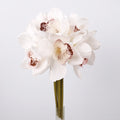 Künstliche Cymbidium-Orchidee, Bouquet mit 6 Blütenköpfen, Latex mit Echtheits-Haptik, für Hochzeit, Hotel und Wohnraum