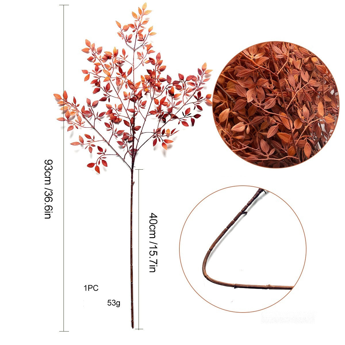 Künstlicher Himmelsbambus (Nandina), Einzelzweig, Kunststoff, 3 Farben, für Floristik, Hochzeit und Dekoration