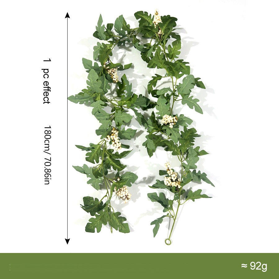 Künstliche Chrysanthemenblatt-Ranke, Girlande aus Kunstseide, 170 cm, biegbar, für Hochzeit, Hotel und Schaufenster