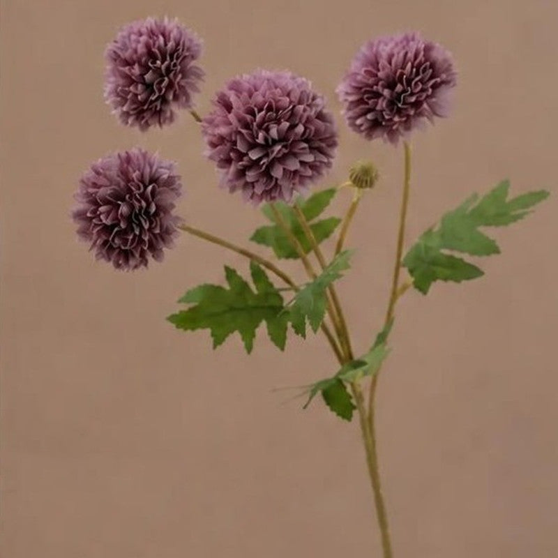Künstliche Löwenzahn- und Chrysanthemen-Blumenstrauß, 55 cm hoch, 4 Blüten, Seidenstoff