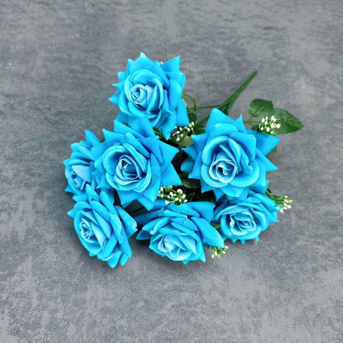 Künstliche Rosenblüten-Busch, 7 Blüten, 38 cm hoch, Seidenstoff, für Hochzeit, Dekoration, Innenraum