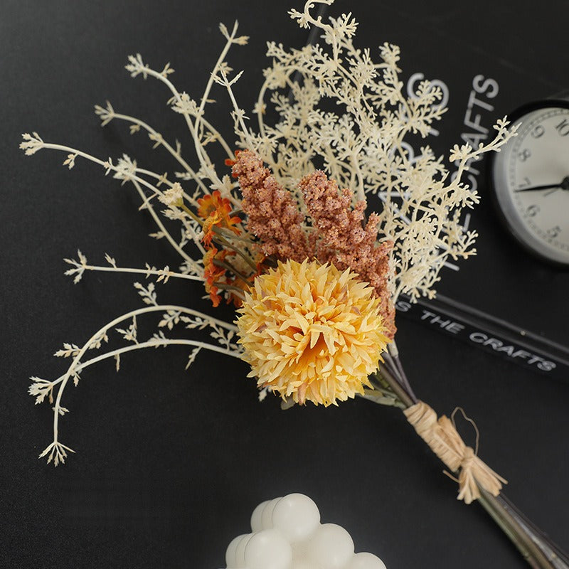 Künstliche Pusteblumen & Weizenähren Bouquet, Kunstblumen-Strauß aus Kunststoff, 35 cm, für Hochzeit, Dekoration und Gewerbe