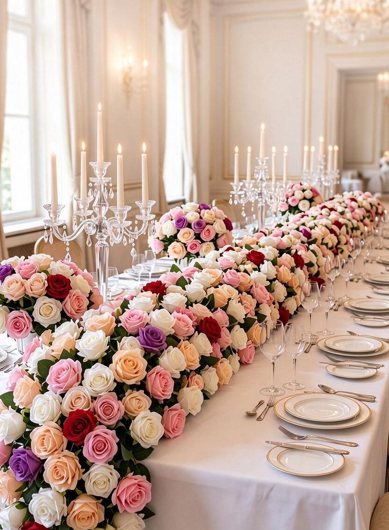 Künstliche Schneeberg-Rose, Einzelstiel mit 1 Blüte, biegbarer Stiel aus Stoff und Draht, für Hochzeit, Hotel und Zuhause