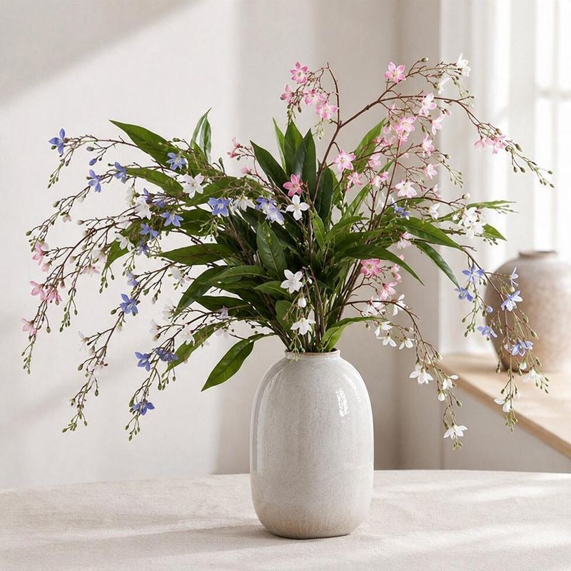 Kunstblumen Hängender Jasmin, Blumenbusch aus PU, 88 cm lang, für Hochzeit, Hotel und Schaufenster