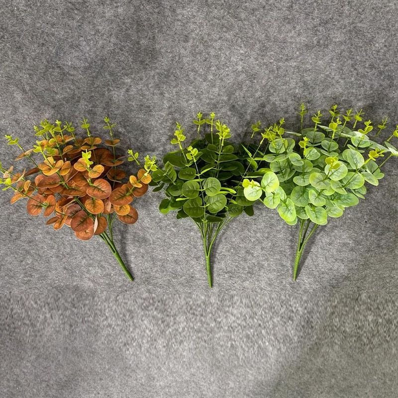 Künstliche Geldblatt-Pflanze (Pilea) im Bund, 1 Büschel mit Rundblättern, Kunststoff, für Vase, Hochzeit und Wohndeko