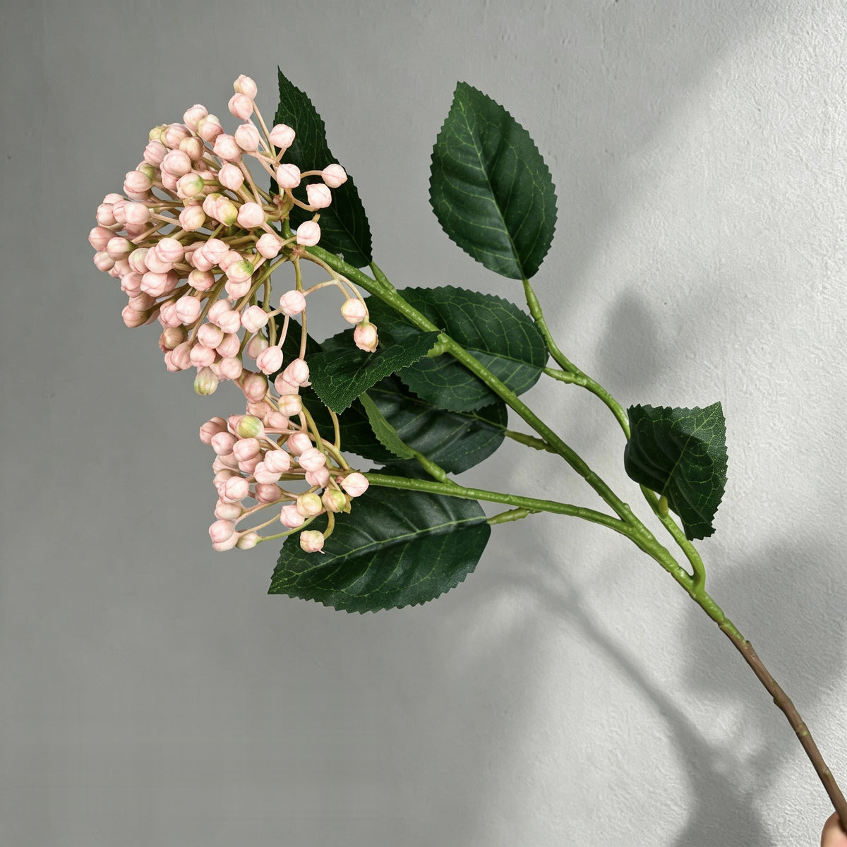 Künstlicher Wildfrucht-Zweig, Kunstblumen-Busch mit 2 Fruchtköpfen, Kunststoff, 54,5 cm, für Deko & Hochzeit