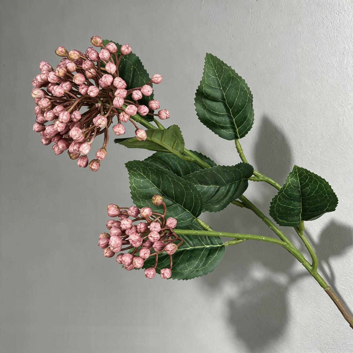 Künstlicher Wildfrucht-Zweig, Kunstblumen-Busch mit 2 Fruchtköpfen, Kunststoff, 54,5 cm, für Deko & Hochzeit