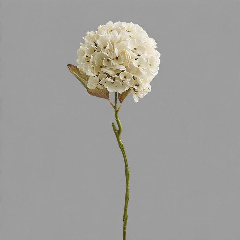 Künstliche Hortensie Einzelstiel, Vintage-Stil, Kunstseide, 1 Blüte, Kunstblume für Vitrine, Wohnraum und Festdekoration