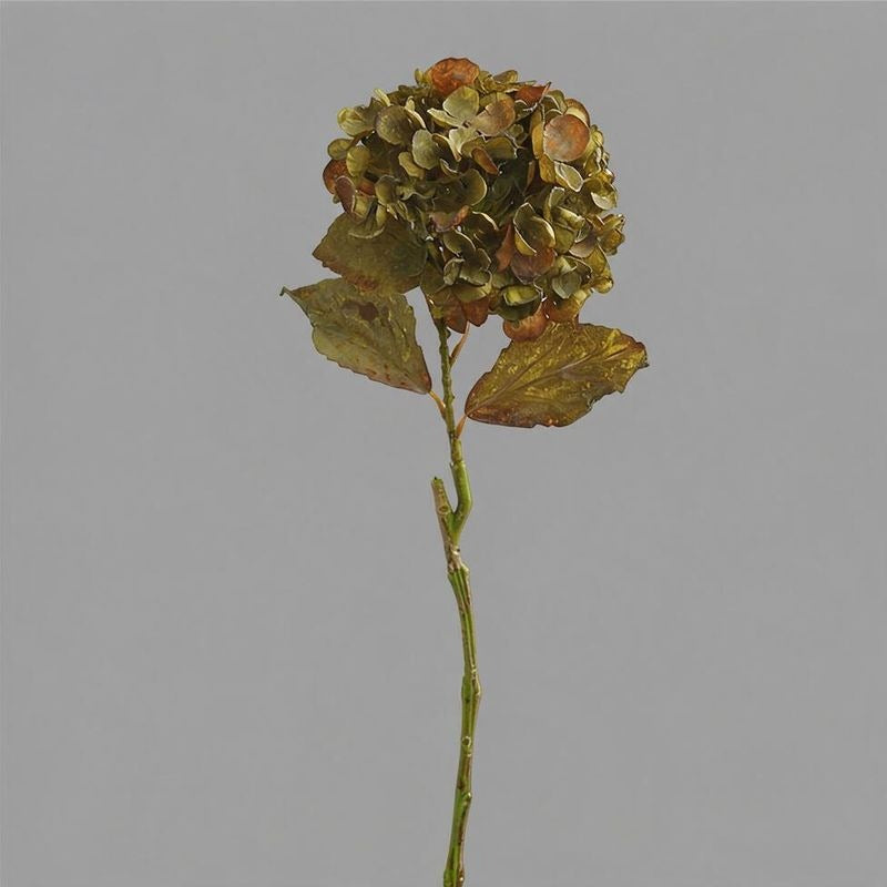 Künstliche Hortensie Einzelstiel, Vintage-Stil, Kunstseide, 1 Blüte, Kunstblume für Vitrine, Wohnraum und Festdekoration