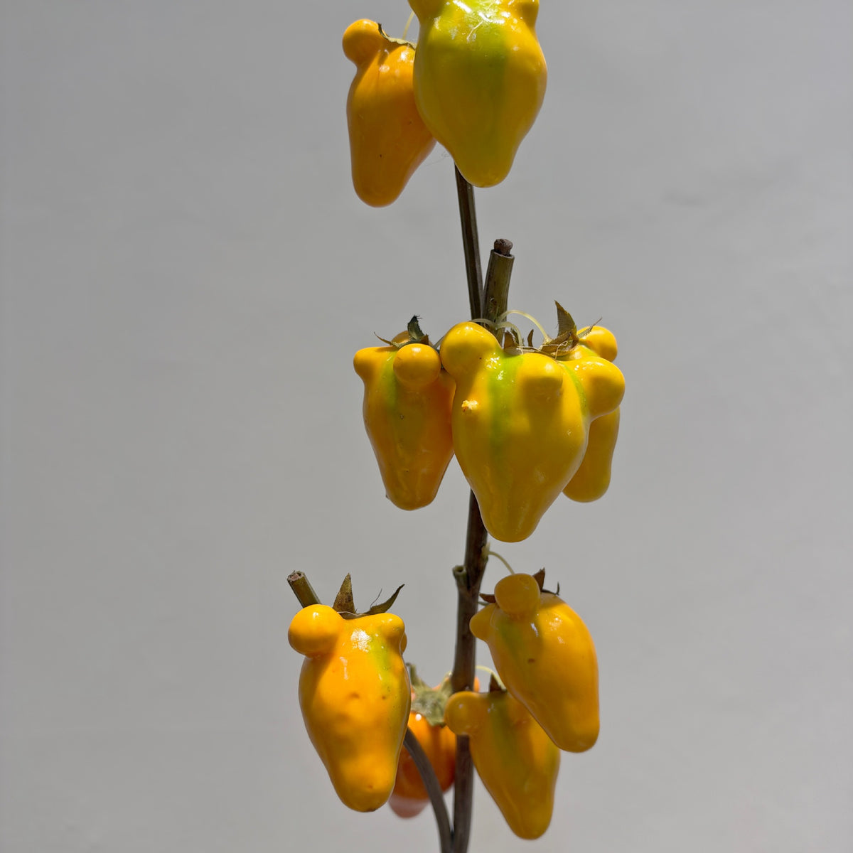 Kunstpflanze Goldfrucht-Bündel, Kunststoff, 10 Früchte, 70 cm, für Hochzeit, Hotel und Heimdekoration