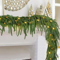 Künstliche Norfolktannen-Girlande mit Lichterkette, 3 Stück, Weichgummi-Optik, Kunststoff, Weihnachten, Haus & Gewerbe