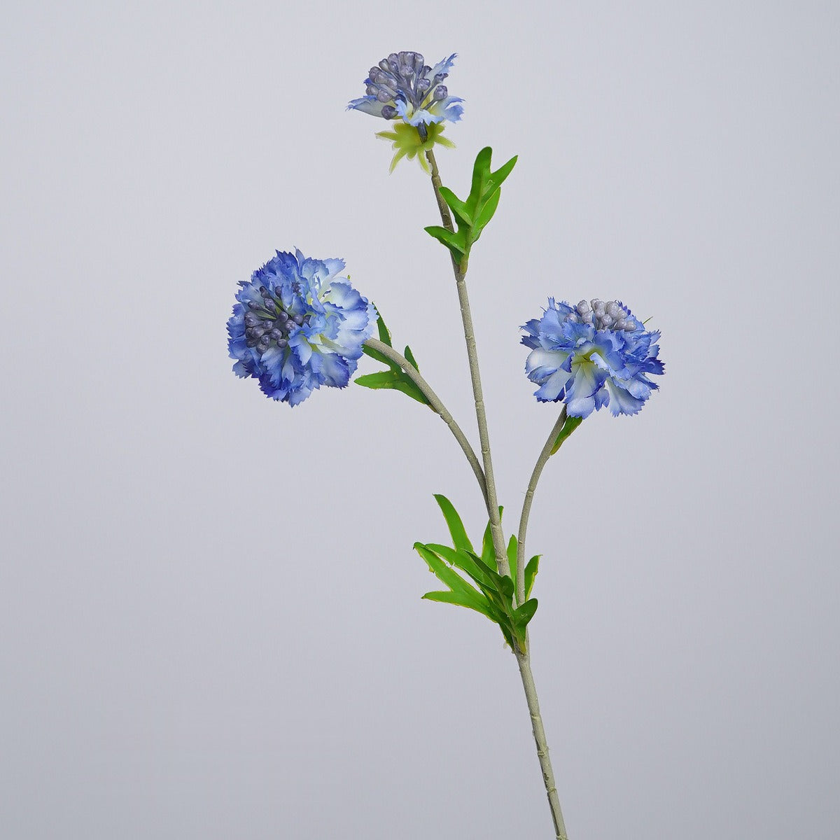 Kunstblumen Skabiose, Nelke & Margerite, Blumenbusch mit 3 Blütenköpfen, 57 cm, Polyester-Mischmaterial, für Hochzeit & Gewerbe