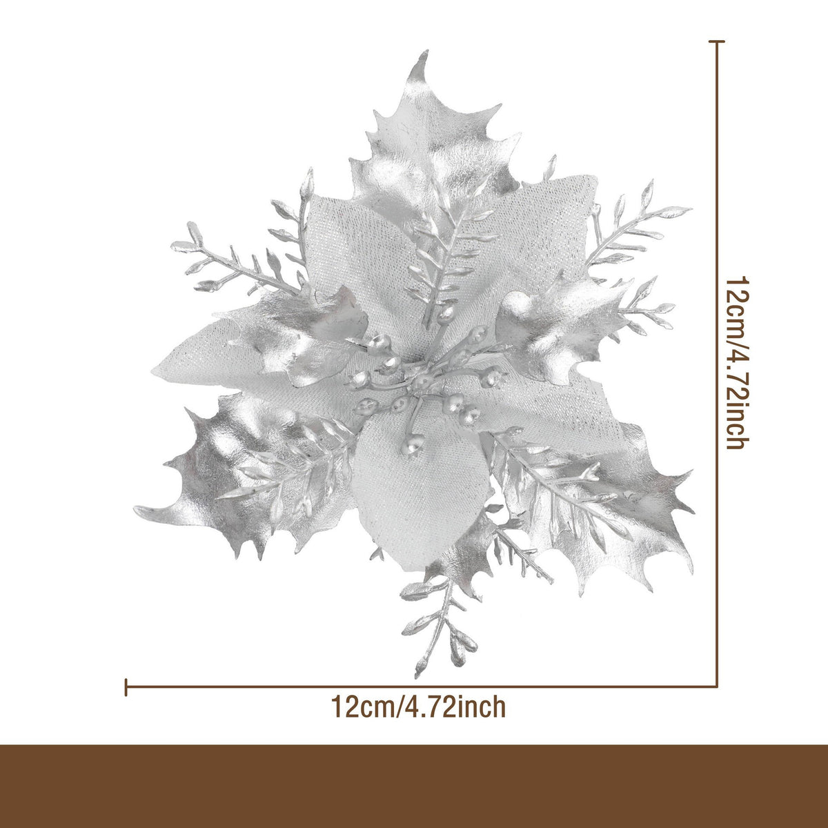 Künstliche Goldstaub-Blüte, 12 cm Durchmesser, Weihnachtsdekoration, DIY-Deko, einzeln