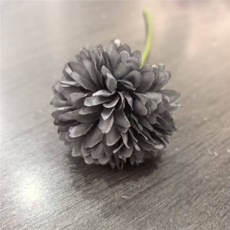 Künstliche Pompon-Chrysantheme, 10 Einzelstiele mit je 1 Blüte, Stoffblüten in Macaron-Farben, für Hochzeit & Dekoration