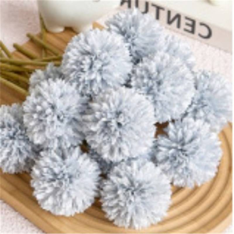 Künstliche Pompon-Chrysantheme, 10 Einzelstiele mit je 1 Blüte, Stoffblüten in Macaron-Farben, für Hochzeit & Dekoration