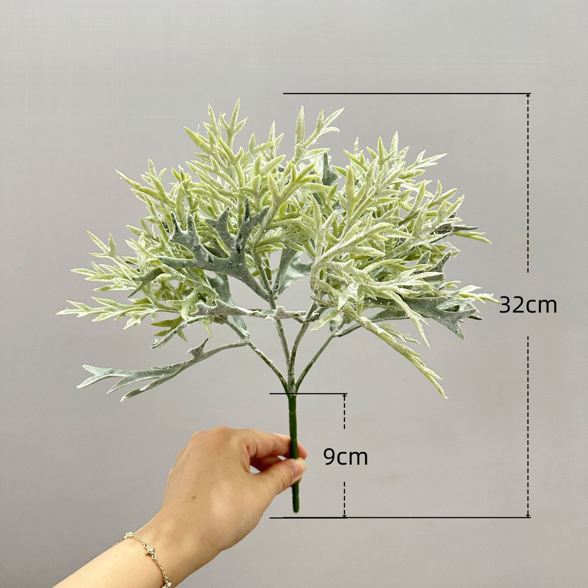 Künstlicher Geweihfarn (Platycerium), Kunststoff, Bündel mit mehreren Wedeln, 32 cm, für Hochzeit, Deko & Floristik