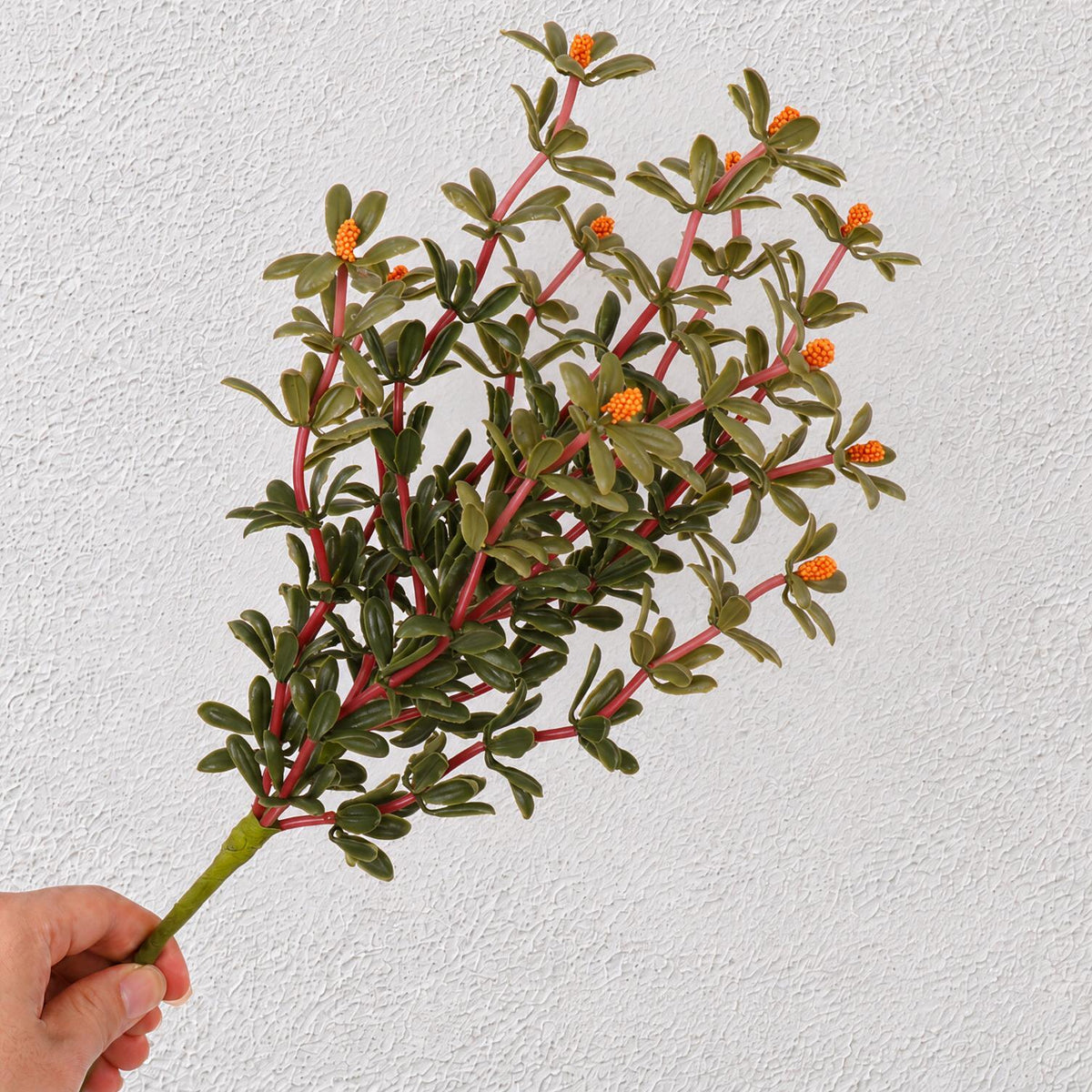 Künstliche Portulak-Pflanze (Bush) mit Stielen, Kunststoff PE/PVC, 34 cm, für Hochzeit, Schaufenster und Raumdekoration