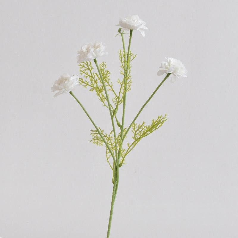 Künstliche Chrysantheme, 1 Stiel mit 4 Blüten, 48 cm, Seidenblumen für Hochzeit, Dekoration, Innenraum