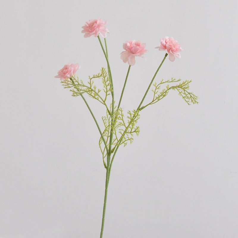Künstliche Chrysantheme, 1 Stiel mit 4 Blüten, 48 cm, Seidenblumen für Hochzeit, Dekoration, Innenraum