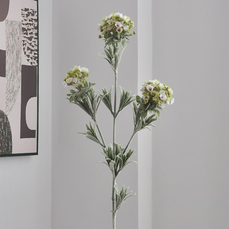 Künstliche Hortensie Snowball, 1 Stiel mit 3 Blüten, 78 cm, Seidenblumen für Innenraum, Hochzeit, Dekoration