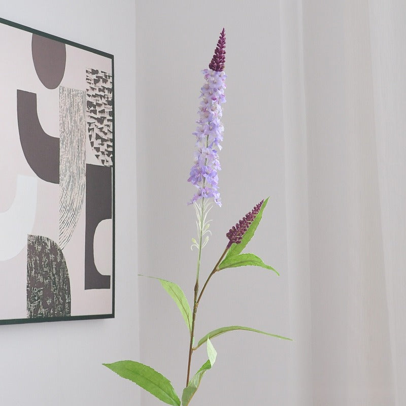Künstliche Blumen, 1 Stängel mit 6 Blättern, Lavendel, Rittersporn & Katzenschwanzgras, 100 cm, für Hochzeitsdekoration, Ladenauslagen & Inneneinrichtung