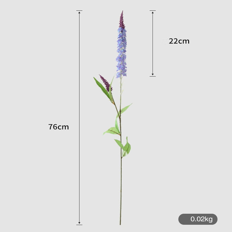 Künstliche Blumen, 1 Stängel mit 6 Blättern, Lavendel, Rittersporn & Katzenschwanzgras, 100 cm, für Hochzeitsdekoration, Ladenauslagen & Inneneinrichtung