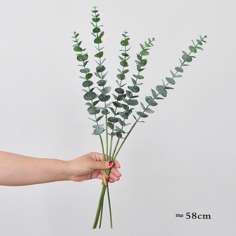 Künstliche Eukalyptus-Zweig, 90 cm, einzeln, 19 Blätter, formbar, für Hochzeit, Dekoration, gewerblichen Einsatz