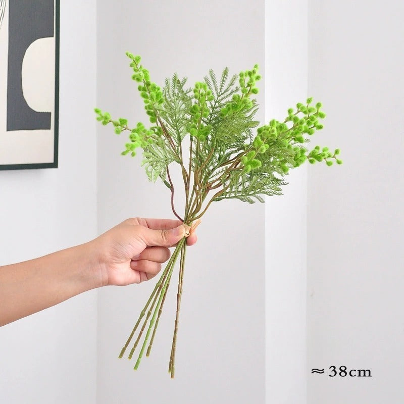 Künstliche Eukalyptus- und Akazienfrucht-Zweige, 38 cm, 6-8 Stiele pro Bund, für Hochzeitsdekoration und Innenraum