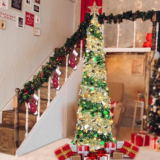 1,5m Glitzer-Weihnachtsbaum – Zusammenklappbarer Pop-up Künstlicher Tannenbaum