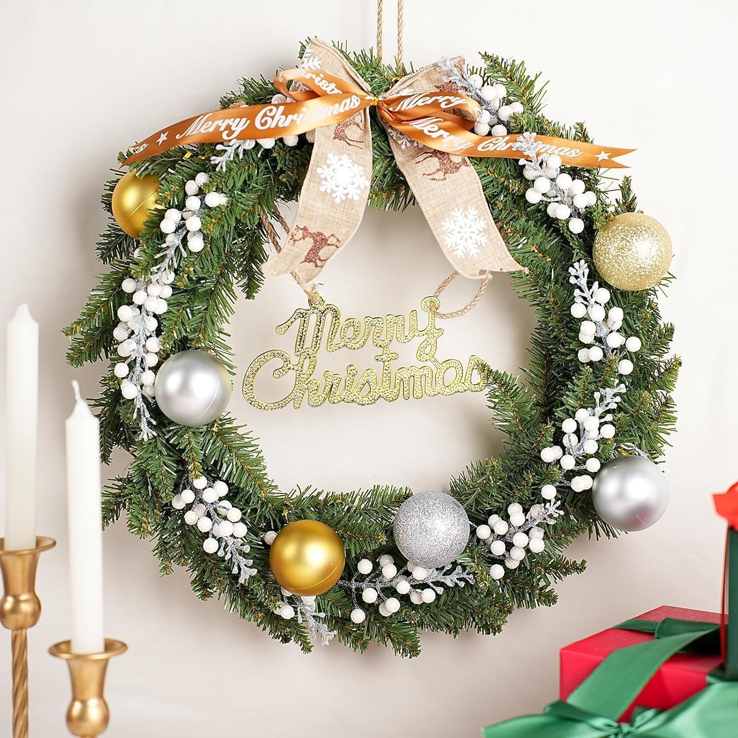 22cm 24 Stück Glitter Künstliche Holly Beeren Stämme für Weihnachten