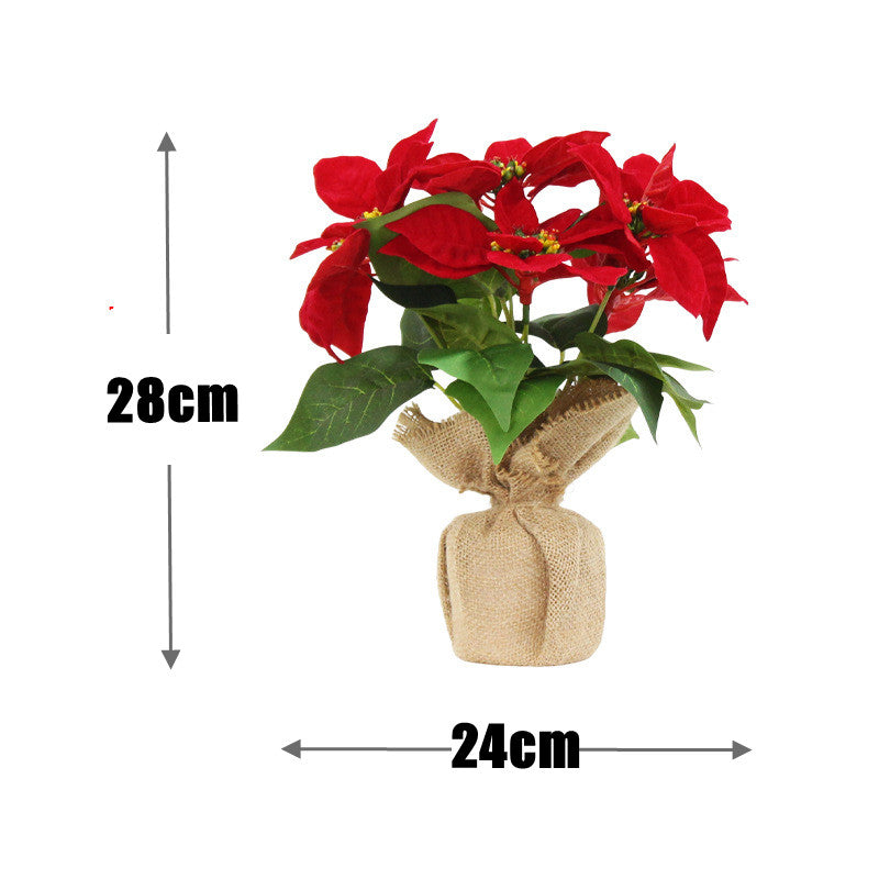2 Stück Weihnachtsstern künstlich Fenster naturgetreu Weihnachten Dekoration Weihnachtsdeko