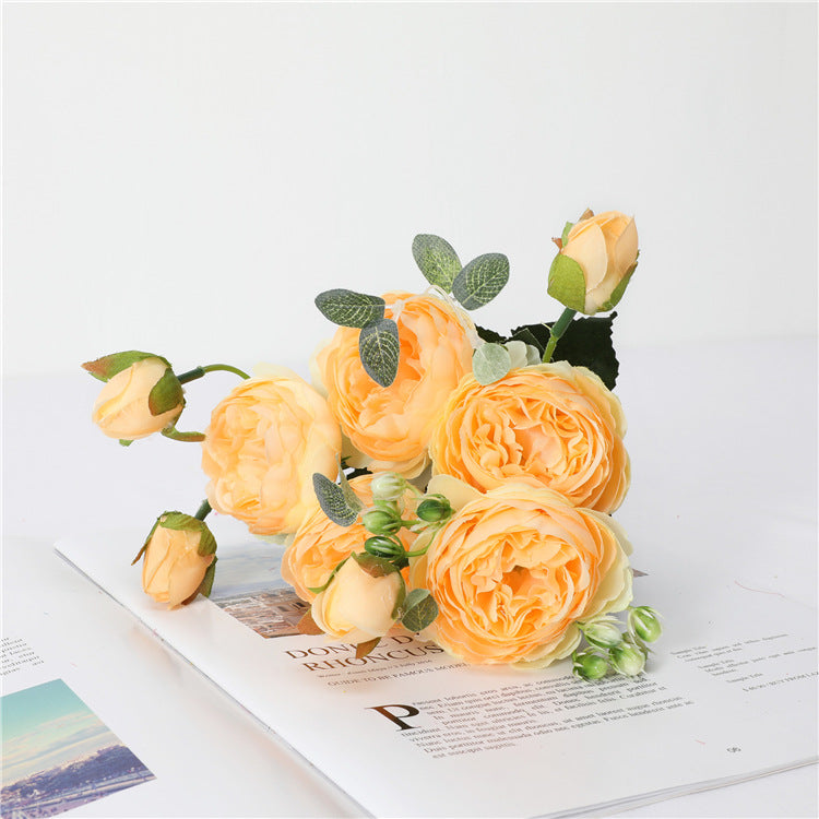 Großhandel: 30 cm Pfingstrosen-Busch-Bouquet aus künstlichen Seidenblumen, Arrangement im Bulk-Format