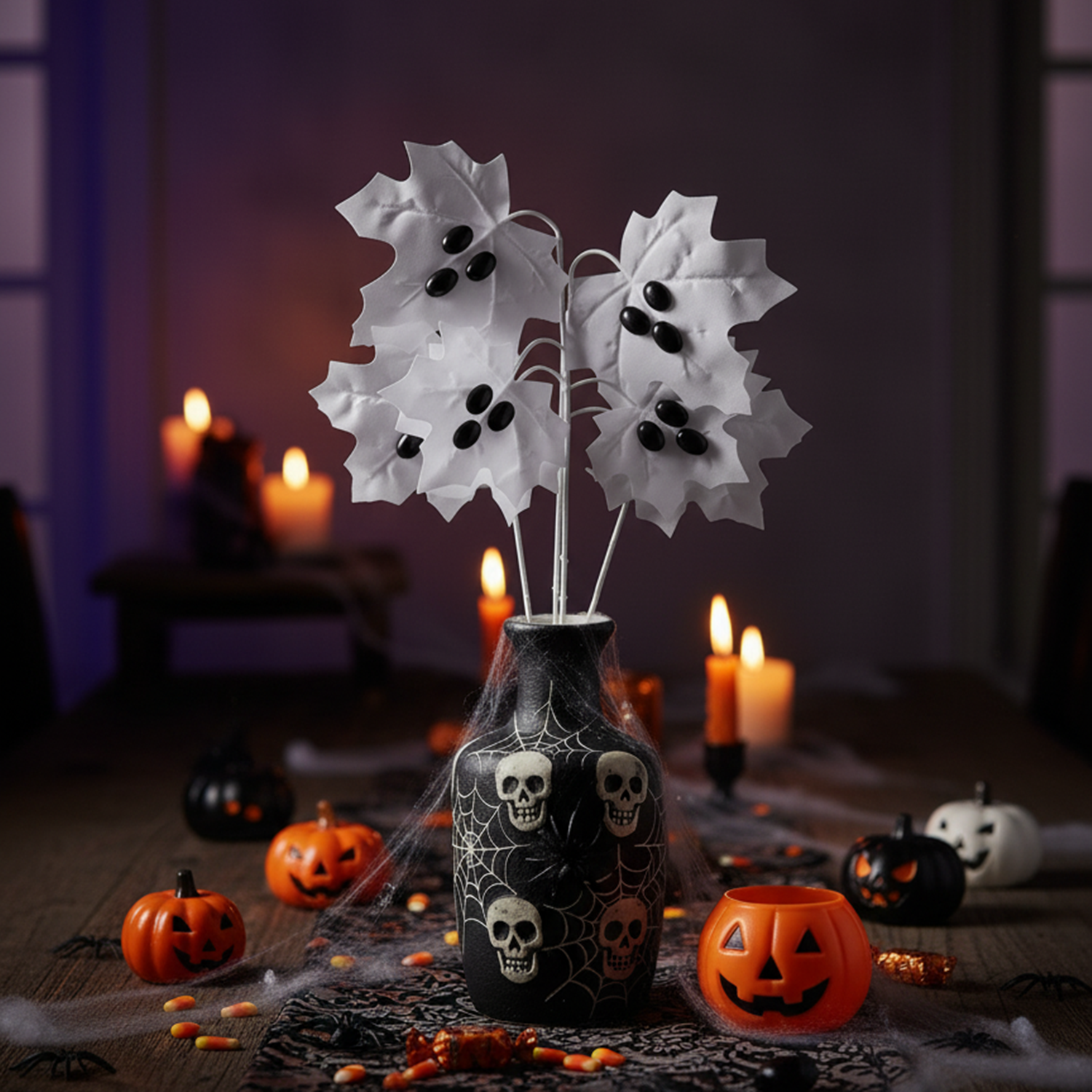 30cm lange Halloween-Schaurige Ahornblätterstiele