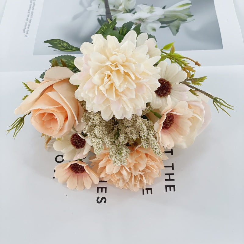 34 cm Künstliche Herbstblumen 2 Bündel Künstlich Herbststrauß Herbstblumen Wie Echt Kunstblumen Herbst Deko Seidenblumen Kunstblumenstrauß für Tischdeko Hochzeit Wohnzimmer Vase Herbst Dekoration